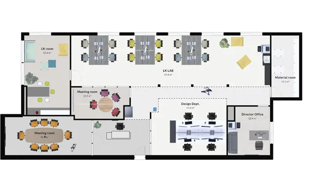 office floor plan layout 3d